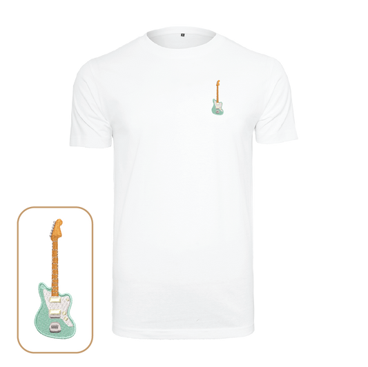 Jazzmaster Electric Guitar T-Shirt with embroidered Jazz Surf guitar vintage design