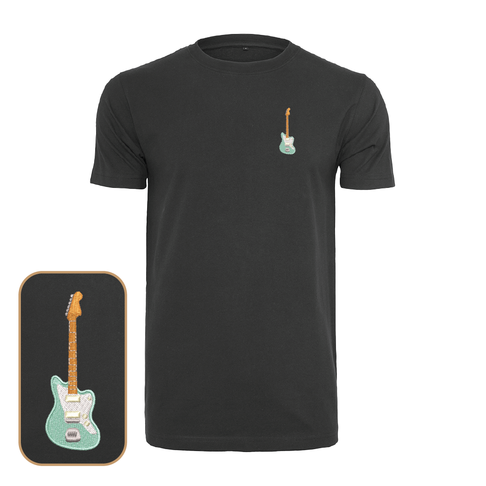 Jazzmaster Electric Guitar T-Shirt with embroidered Jazz Surf guitar vintage design