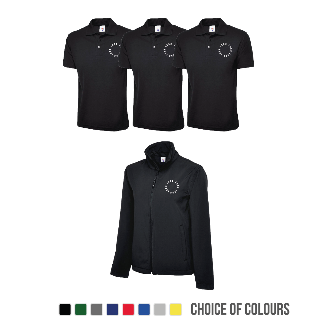 Polo and Softshell Jacket Bundle