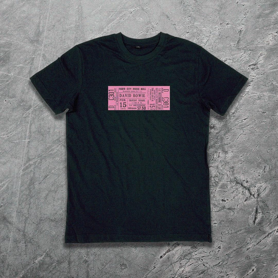 David Bowie 1973 Concert Ticket T-Shirt - Trustsport