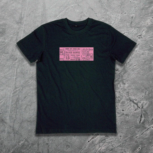 David Bowie 1973 Concert Ticket T-Shirt - Trustsport