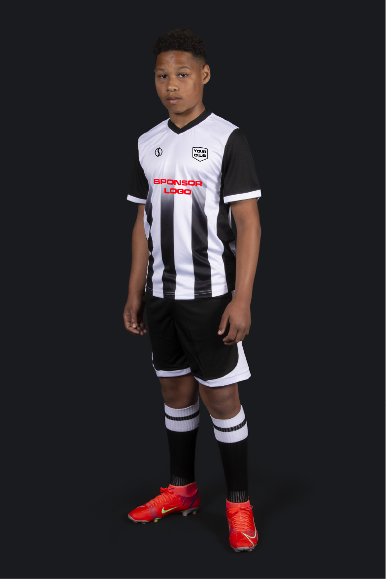 Riga Striped Football Kit with logos and numbers (Junior)