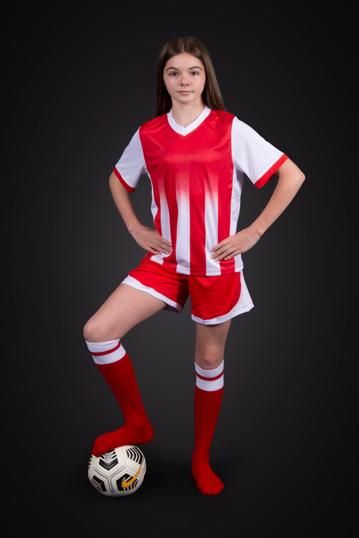 Riga Striped Football Kit with logos and numbers (Adult)