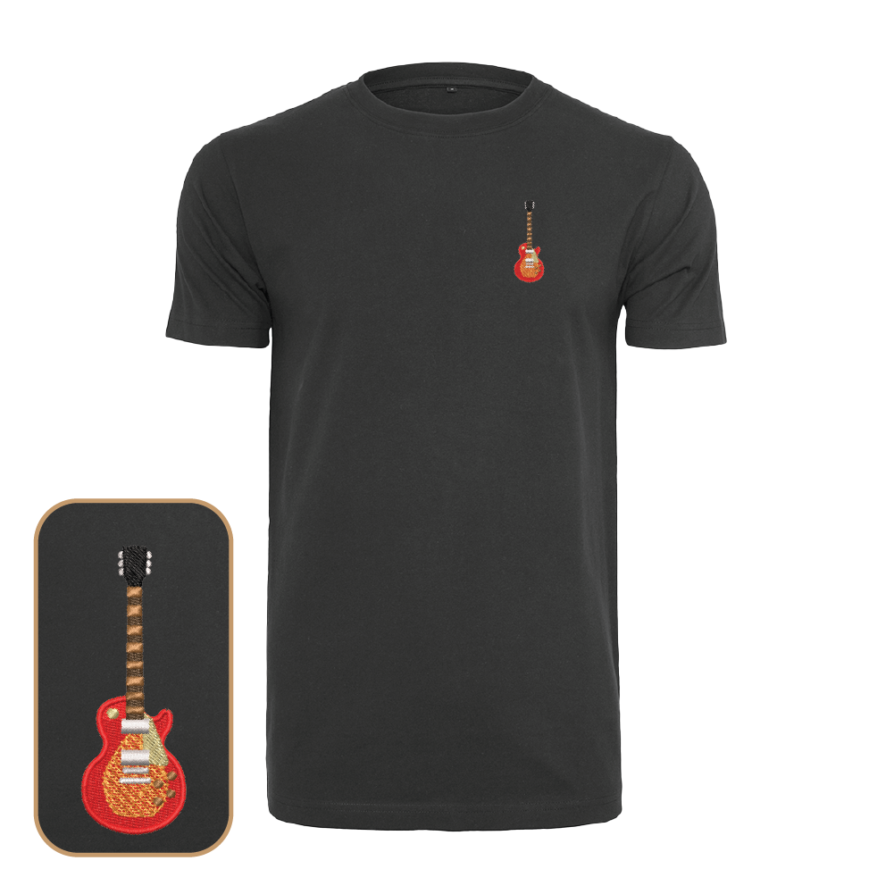 Electric Guitar T-Shirt with embroidered LP guitar vintage design