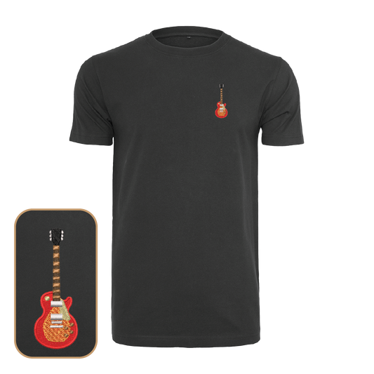 Electric Guitar T-Shirt with embroidered LP guitar vintage design