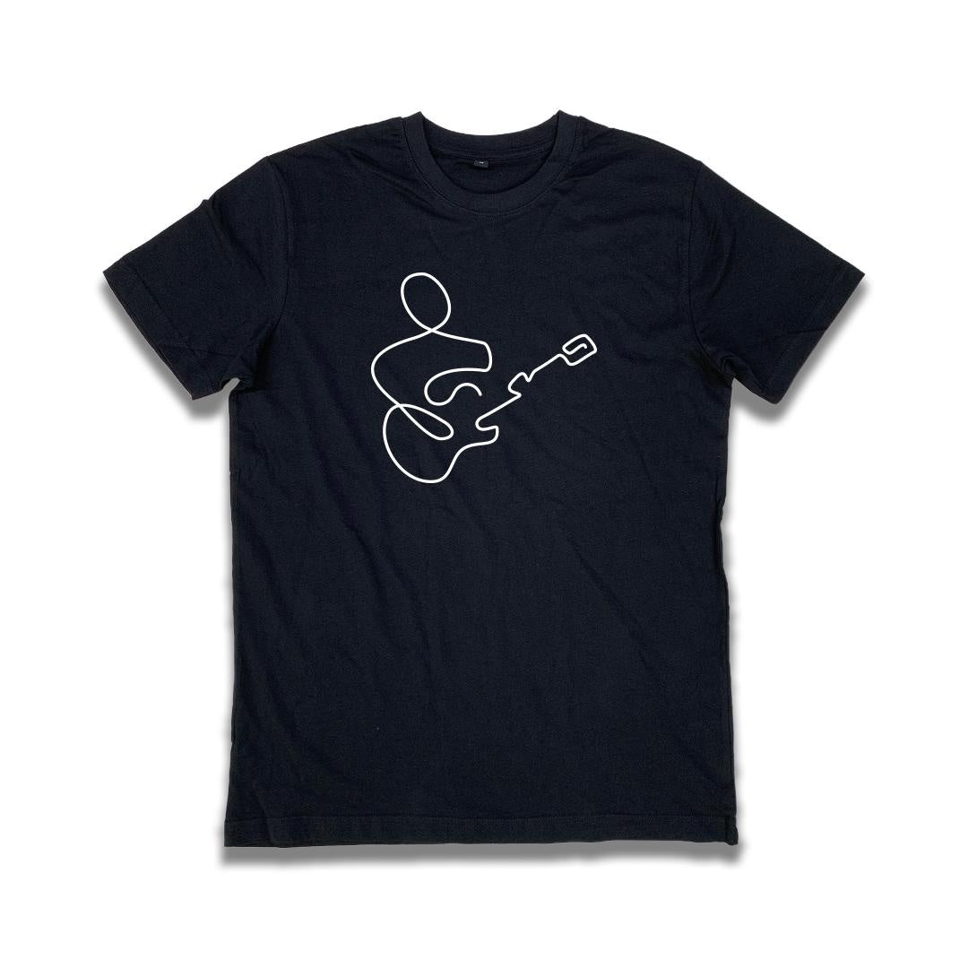 Guitar Player Line Design T-Shirt - Trustsport