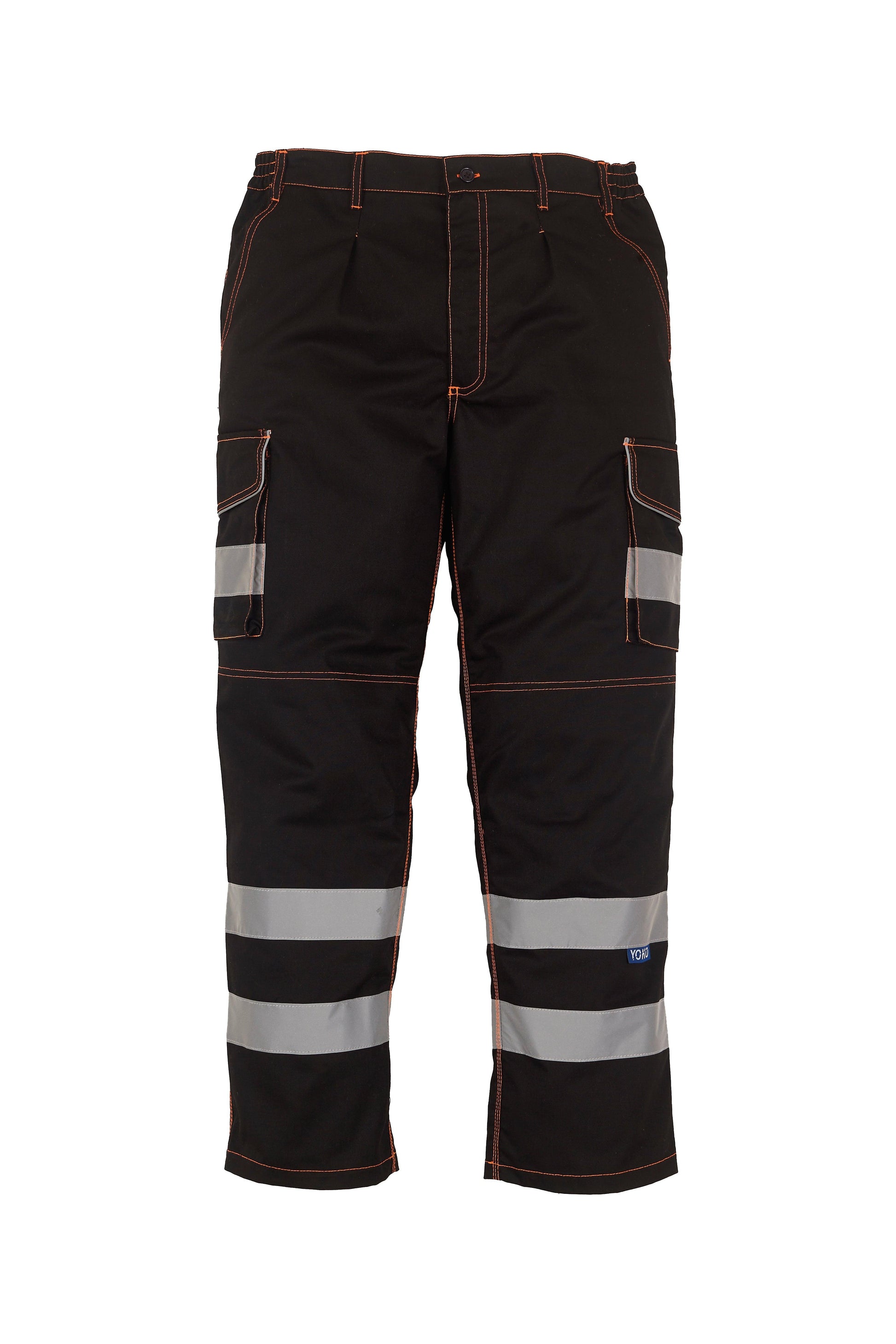 Hi-vis polycotton cargo trousers with knee pad pockets (HV018T/3M) YK073 - Trustsport