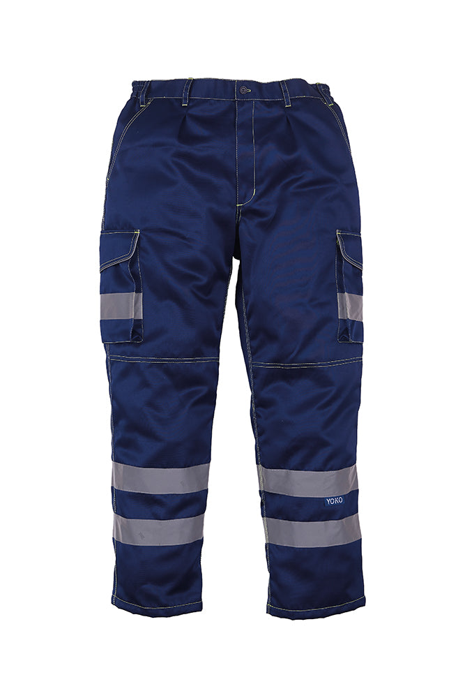 Hi-vis polycotton cargo trousers with knee pad pockets (HV018T/3M) YK073 - Trustsport